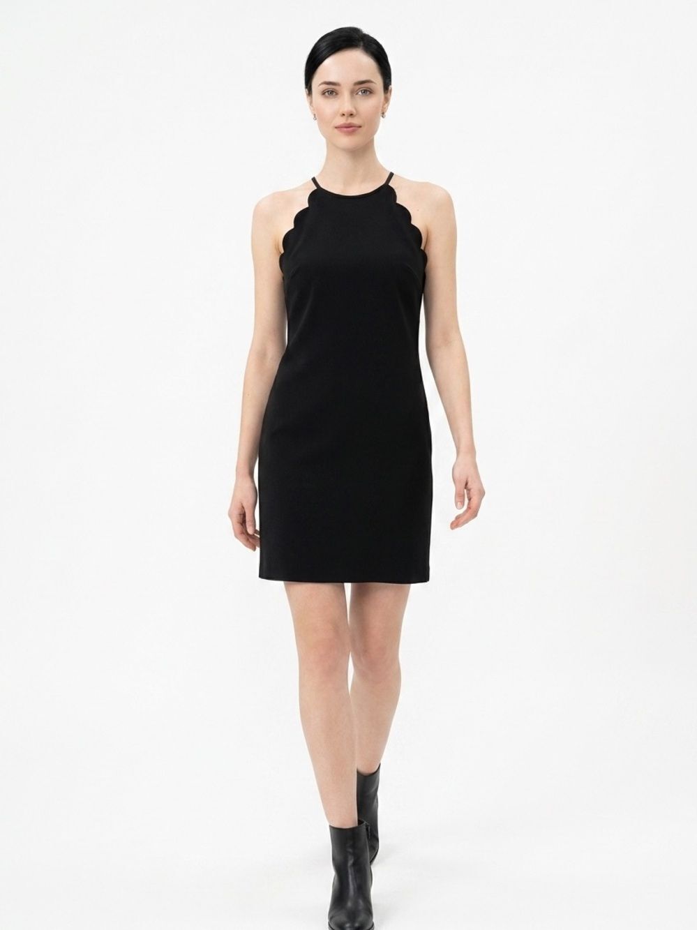 EVERLY | Black Mini Dress Scallop Edge Women’s Size Small